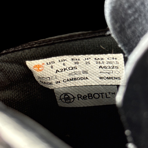 Black Timberland Kingsley Leather Boots Women's Size 8 A2KQ5 Lace Up - Picture 7 of 7